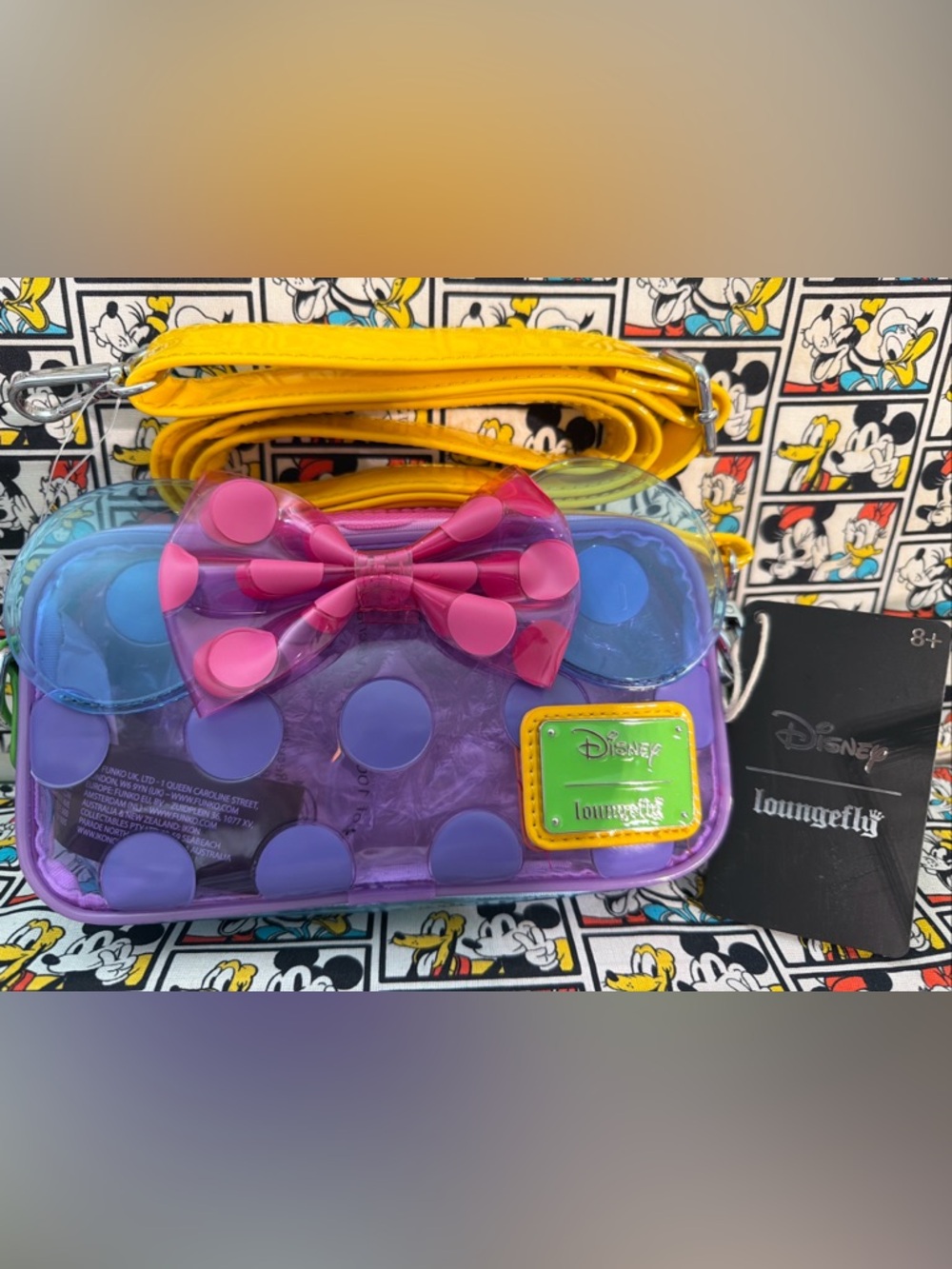 Loungefly Disney Minnie Mouse Jelly Clear Bow Polka Dot Crossbody Bag NWT 2025